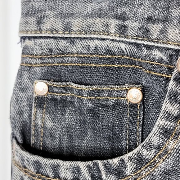 Denim Culture Men's Black Acid Wash Denim Distressed Design Front Jeans Size 38x - Picture 4 of 10